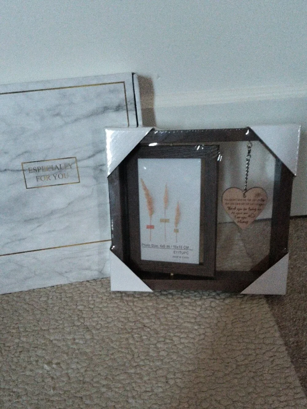 Marble Print Gift Box with Gold Accents - 
